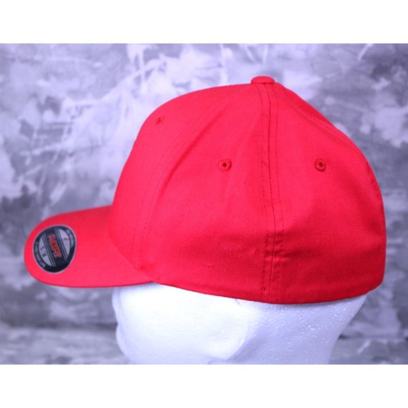 Port Authority Red GF Trident Logo FlexFit Hat Cap S/M - Picture 7 of 7